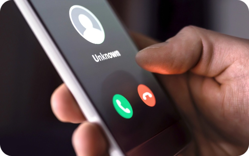 A phone showing an incoming call